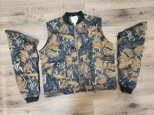 Vintage Trophy Club Mossy Oak Fall Foliage gefütterte Jacke/Weste Größe Large - Bild 1 von 7