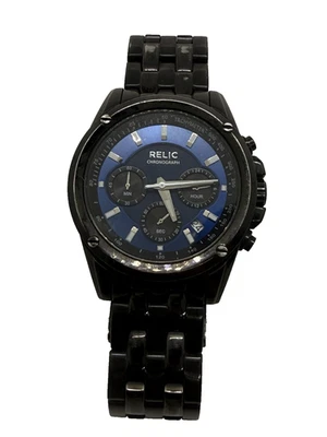 Relic Chronograph Multi Dial ZR66035 Blue Face  Quartz Men's Watch Black Band - Image 1 of 4