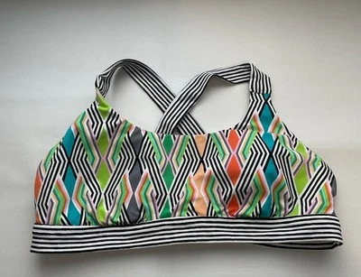 Sujetador deportivo Trina Turk Recreation Brasilia correa cruzada XL copa moldeada multicolor Foto 1 de 4