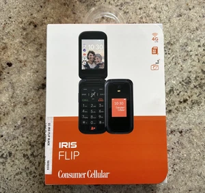 Consumer Cellular IRIS Easy Flip 2.8" 32GB Gray Prepaid Flip Phone Brand New - Picture 1 of 3