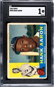 1960 Topps - Hank Aaron #300 - SGC 1 PR - Great Centering HOF Vintage Braves - Picture 1 of 2