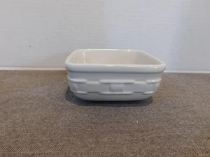 Longaberger Pottery Woven Traditions marfil cuadrado sopa/ensaladera 5" - Imagen 1 de 3