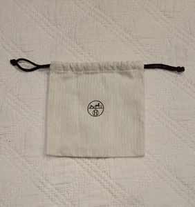 Hermes Dust Storage Bag 8" x 8" Herringbone PATTERN AUTHENTIC - Picture 1 of 9