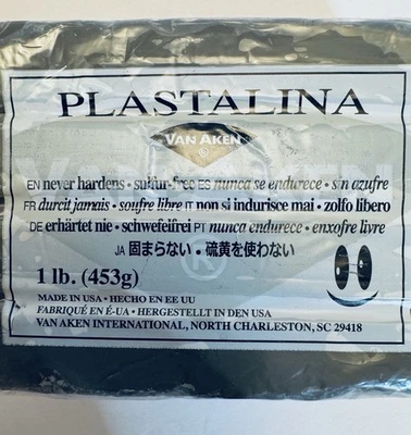 Escultor de arcilla para modelar Van Aken Plastalina gris 1 lb. Barra vegana sin plata Foto 1 de 2