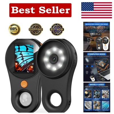 2,0-дюймовый ручной микроскоп с системой обработки изображений - 500-кратное увеличение для хобби и образования - Изображение 1 из 4