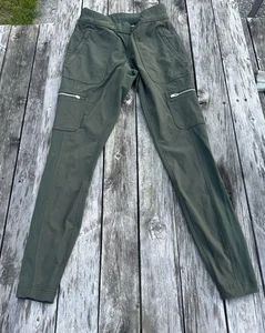Athleta Women’s Wander Skinny Cargo Pants Size 0 Stretch 6 Pockets Green - Picture 1 of 11
