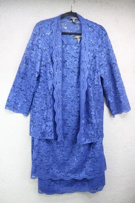 Vestido midi R&M Richards sin mangas de encaje con lentejuelas con cárdigan-18W-Madre de la novia Foto 1 de 4