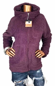 The North Face L Neu mit Etikett Full Zip Kapuzenjacke Fleece Burgund Taschen Logo - Bild 1 von 12