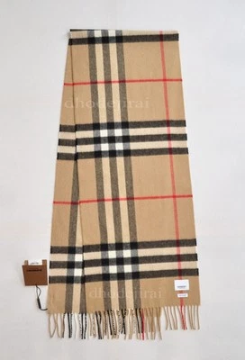 $960 Authentic BNWT BURBERRY Check Cashmere Mens/Womens Scarf IN Archive Beige - Image 1 of 4