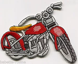 APPLIQUE ÉCUSSON PATCH BRODE thermocollant ** 8 x 9 cm ** MOTO CROSS ROUGE - Bild 1 von 1