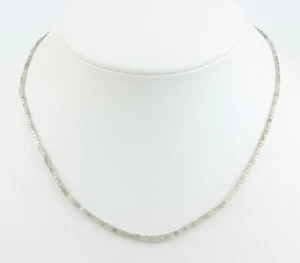 Diamant Strang Kette Facettierte Würfel Weiß Grau Funkelnde Edel ca. 17 Karat - Picture 1 of 4