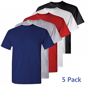 5 Pack Plain Blank Gildan Heavy Cotton T-shirt Tshirt in Multi Colors G5000 lot - Picture 1 of 18