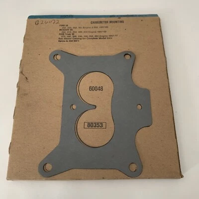 60048 Felpro 汽化器底座垫片适用于 Country Courier 定制卡车 F250 F350 — 第 1/4 张图片