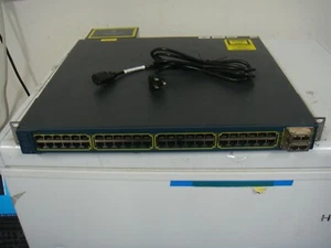 Cisco Catalyst 3560-E Series WS-C3560E-48PD-S Network Switch w/Rack Mounts - Picture 1 of 12