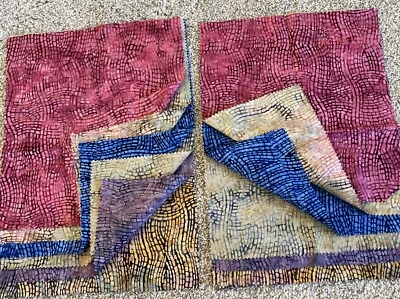 12 piece Batik Salesman samples remnants scraps 100% cotton 13.5" wide - Image 1 of 4