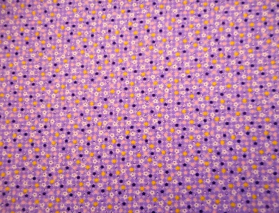 30s Reproduction Fabric 1/2 Yard Pink Yellow Wht Floral Lt Purple Premium Cotton - Image 1 of 2
