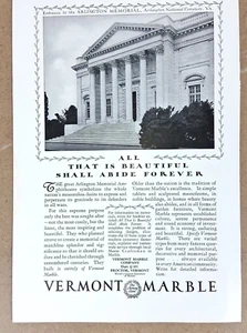Anuncio impreso vintage de mármol de Vermont 1930 excelente - Imagen 1 de 1