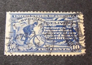 Sello de Estados Unidos Scott # E6 mensajero en bicicleta 1902 P20 - Imagen 1 de 2
