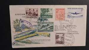 1963 First Day Cover FDC Cocos Keeling Islands to Melbourne Victoria Australia - Picture 1 of 2