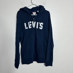 Maglione Levi's full zip uomo XL blu navy spell out - Foto 1 di 7