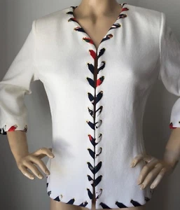 NWT St John Knit jacket bright white size 6 santana knit - Picture 1 of 6