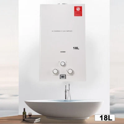 Caldera de agua de gas propano GLP sin tanque 18L 4,8 GPM calentador de agua instantáneo 36KW Foto 1 de 4