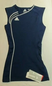 NEU Adidas Damen Volleyball ärmellos enge Passform Trikot - College marineblau/weiß - Bild 1 von 4