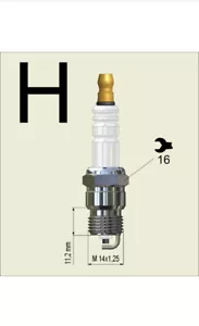 4 pieces 150 141 010 Nology Silver Spark Plug M14x1.25 11.2mm reach 16mm Hex - Picture 1 of 1