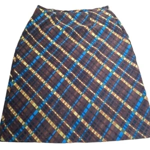 Vintage Clio Women's Plaid A-Line Knee Length Skirt Size 8 Multicolor 1009 - Picture 1 of 5