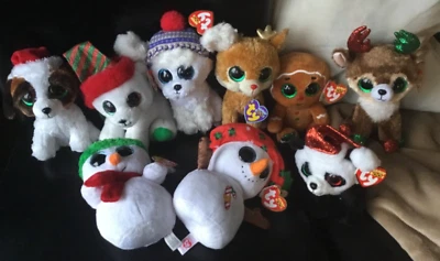 W-F-L TY Weihnachten Beanie Boos ca. 15 cm Glubschi Auswahl Rentier Boo` s