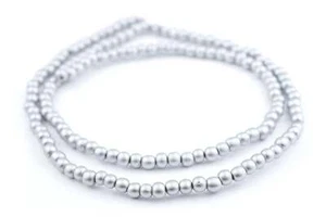 Silver Natural Wood Beads 6mm Round 16 Inch Strand - Picture 1 of 3