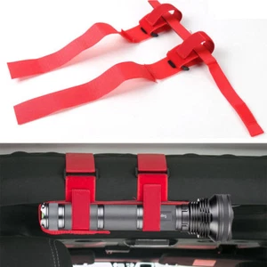 Soporte de linterna Mag de montaje en barra antivuelco correas-rojo se adapta a Jeep Wrangler YJ TJ JK JL - Imagen 1 de 6