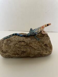 Polymer Clay Gecko lizard on Rock