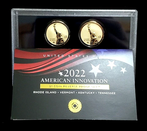 2022 S American Innovation $1 Reverse Proof Set w/ COA and OGP - Beautiful Set!! Cover