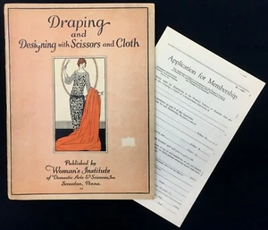 20er Jahre Drapierung Gestaltung + Mitgliedsantrag Fraueninstitut KEINE KOPIE Vintage - Bild 1 von 12