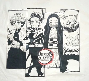 Demonslayer Erwachsene LG schwarz & weiß 100 % Baumwolle S/S T-Shirt neu - Bild 1 von 6