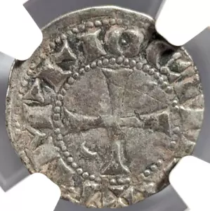 Antioch Bohemond III NGC XF40 Silver Denier Knights Templar Crusader Holy Cross - Picture 1 of 20