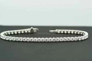 Brazalete de plata 925 estilo tenis de 7" con diamantes creados en laboratorio de 3 quilates para mujer - Imagen 1 de 3