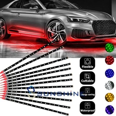 12" Car Lights Led Bar Automotive Strip Universal Mood Foot Light 15LED 12V DC - Image 1 of 4