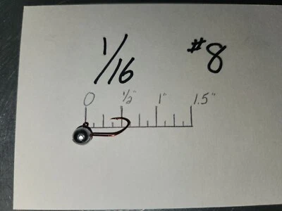 TCI JIGS 50 1/16oz Ball Head Jigs Bronze Sickle Hooks #8 #6 #4 #2 #1 1/0 2/0 3/0