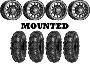 Kit 4 Sedona Mud Rebel Tires 27x10-14 on Sedona Sano Beadlock Black Narrow TER - Picture 1 of 5