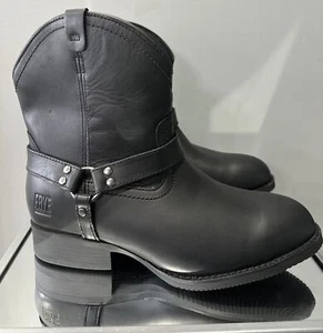 FRYE Supply Womens Black Leather Steele Toe EH Safety Harness Work Boots 11W - Picture 1 of 16