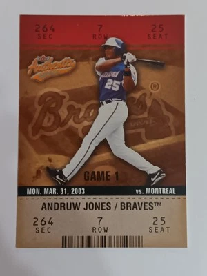 2003 Fleer Authentix - Andruw Jones #83 Atlanta Braves - Image 1 of 2
