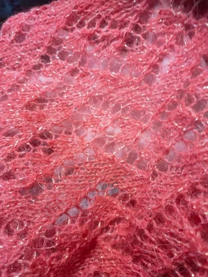 Ajourstola, handgestrickt, Ajour Stola, Lace Stola Farbe Rost/Terrakotta - Bild 1 von 4