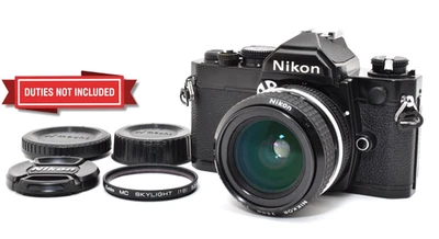 tested【NEAR MINT】Nikon FM Black body Nikon Ai Nikkor 28mm f/2.8 lens From Japan - Image 1 of 4