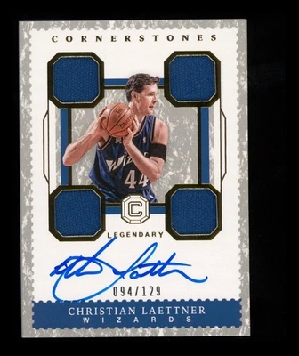 Cornerstones 2017-18: Christian Laettner Quad Relic automático/129 casi nuevo-como nuevo o mejor Foto 1 de 2