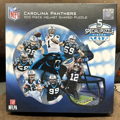MasterPieces Carolina Panthers 500 Piece Helmet Shaped Jigsaw Puzzle - Image 1 of 4