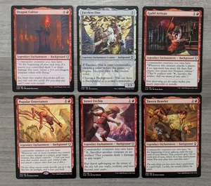 MTG Magic Set of 6 Red Legendary Enchantment Background Commander Legends CLB - Picture 1 of 1