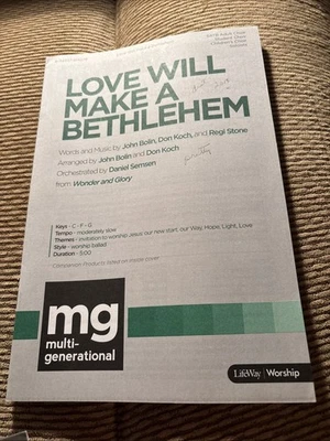 Love Will Make A Bethlehem SATB Adult, children’s choir LifeWay Worship, New - Image 1 of 4