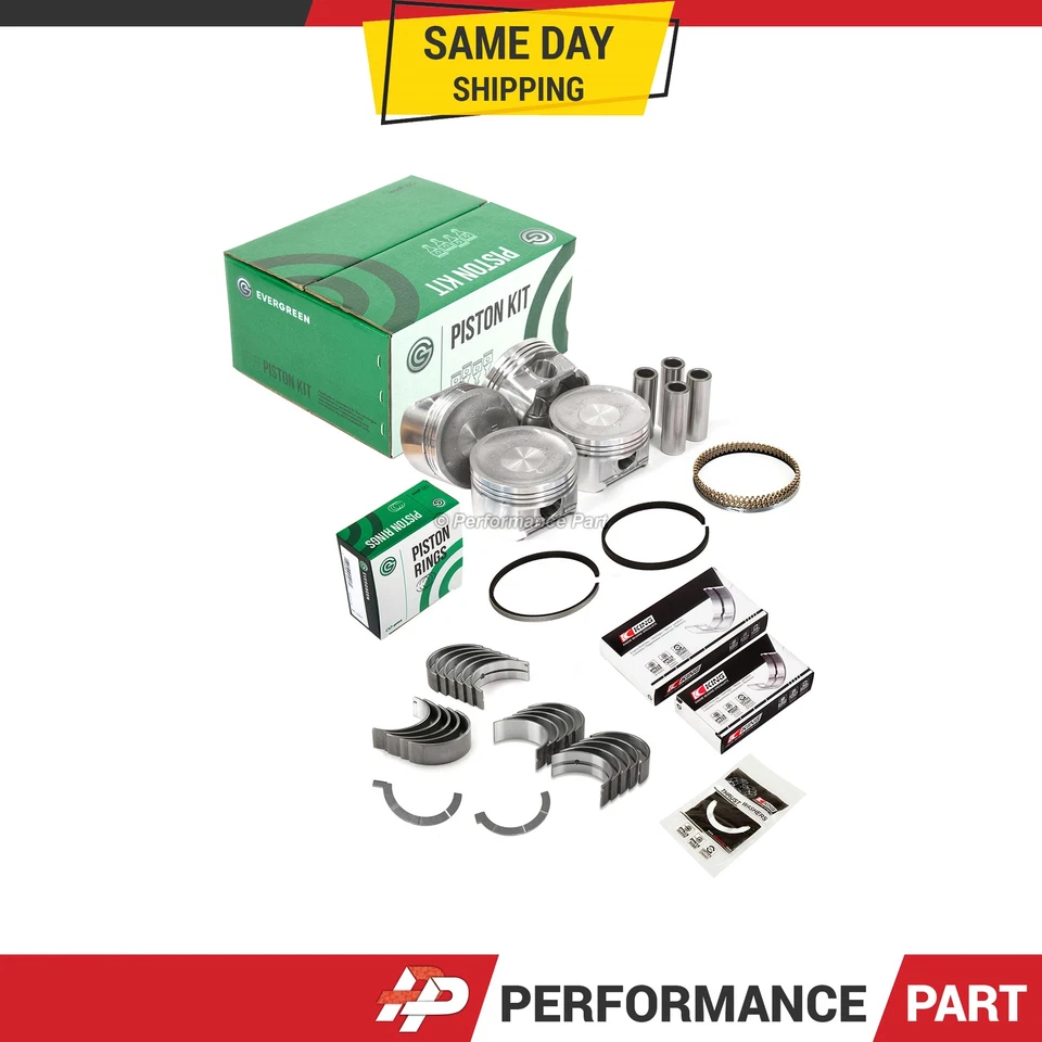 Rodamientos de varilla principal de pistones para 01-05 Honda Civic LX DX 1,7 L DOHC PLM D17A1 Foto 1 de 4